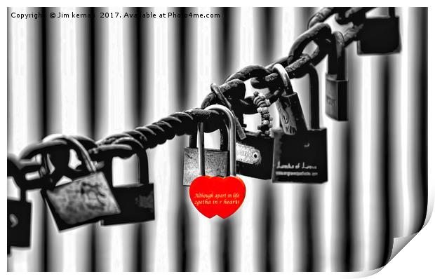 Love locks Print by Jim kernan