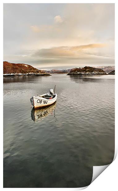 Lone Boat On Loch Shiel Print by Jim kernan