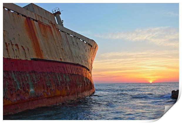Shipwreck Sunset Print by James Buckle