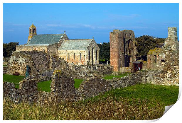 Lindisfarne Priory on the Holy Island Print by Geoff Pickering