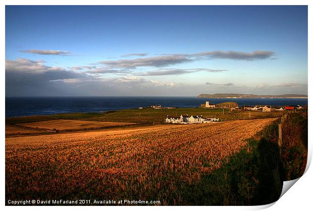 Evening light at Ballintoy Print by David McFarland