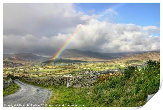 Majestic Rainbow Over Mourne Valley Print by David McFarland