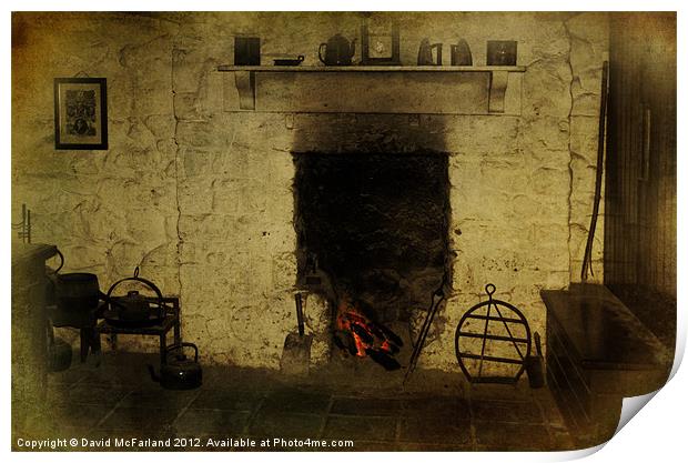 An Old Irish Hearth Print by David McFarland