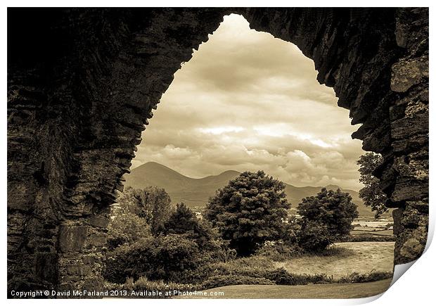 Mourne view arch Print by David McFarland