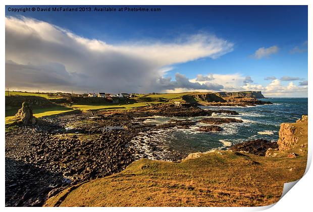 Dunseverick in the sunshine Print by David McFarland