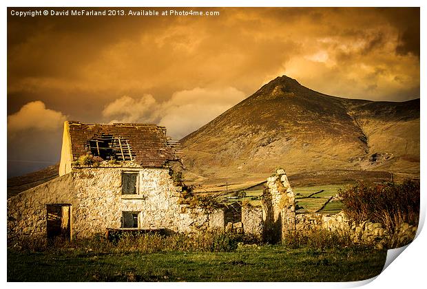 Derelict Homestead in Mountains of Mourne, County  Print by David McFarland