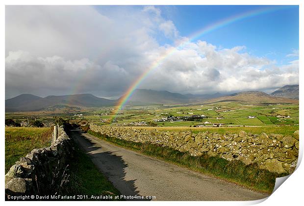 Mourne Mountain Rainbow Print by David McFarland