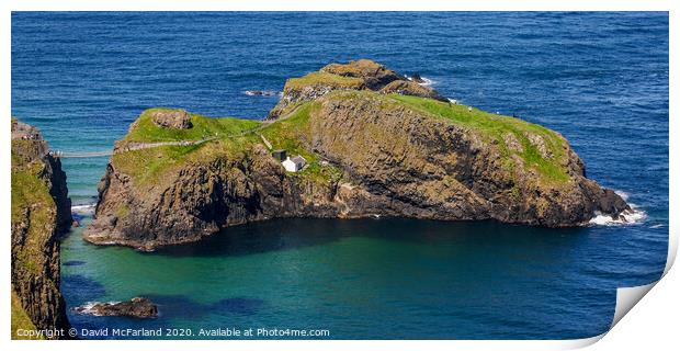 Carrick-a-Rede rope bridge Print by David McFarland