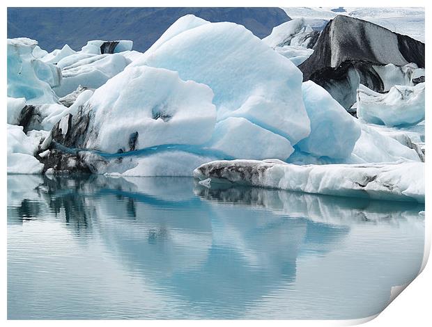 glacial ice lake Print by ian morris