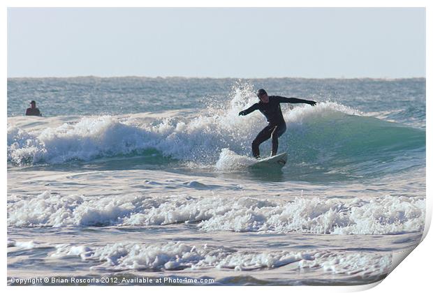 Cornish Surfing Print by Brian Roscorla