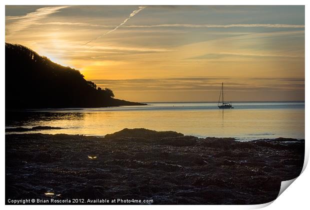 Sunrise Pendennis Point Falmouth Print by Brian Roscorla