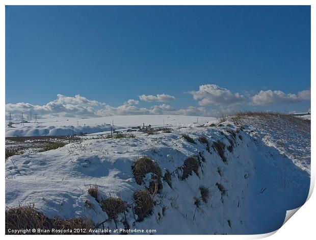 Snow on the Brecon Beacons Print by Brian Roscorla