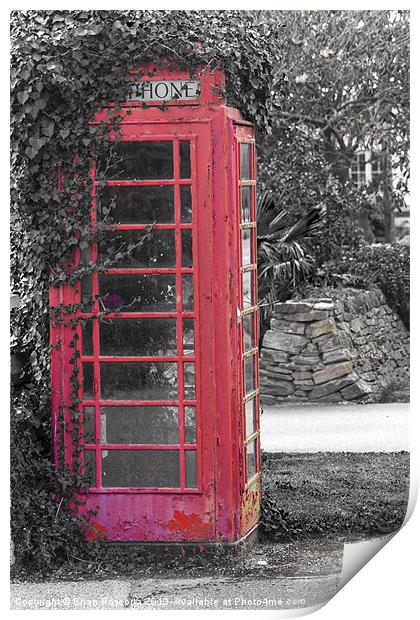 Red Phone Box Print by Brian Roscorla