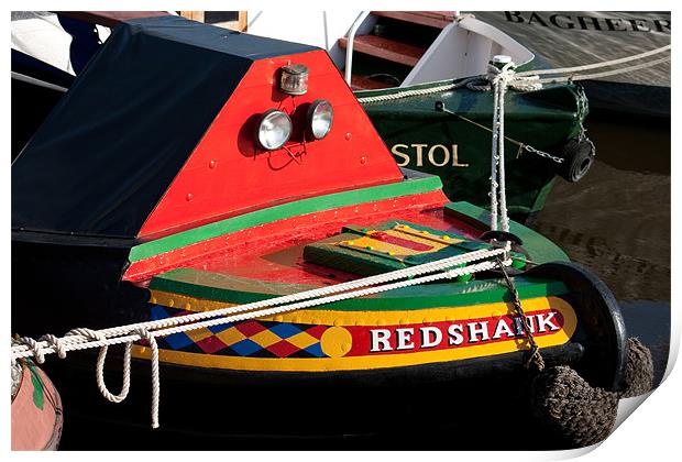 The Redshank Narrow Boat Print by Brian Roscorla