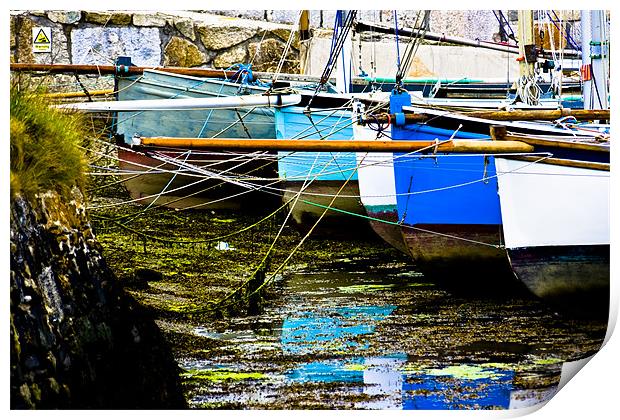 Oyster Boats Laid up at Mylor Print by Brian Roscorla
