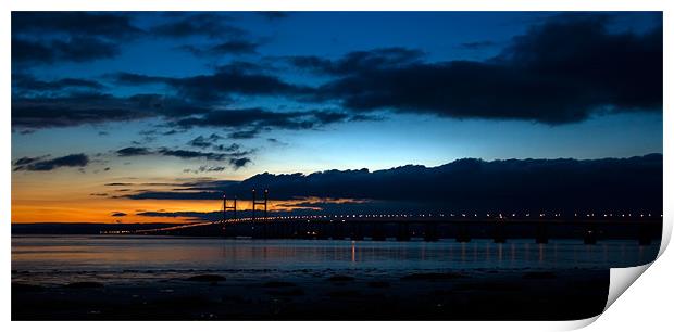 New Severn Bridge at Dusk Print by Brian Roscorla