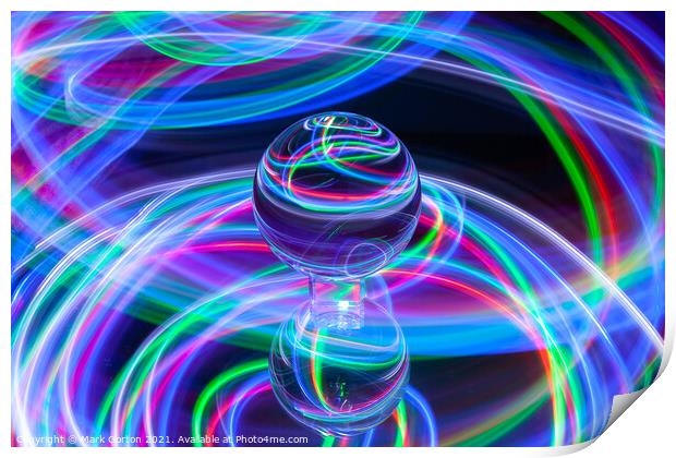 Abstract Crystal Ball Light Painting 1 Print by Mark Gorton