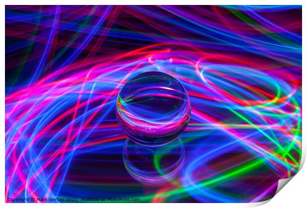 Abstract Crystal Ball Light Painting 3 Print by Mark Gorton