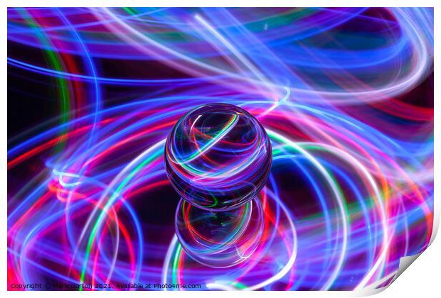 Abstract Crystal Ball Light Painting 4 Print by Mark Gorton