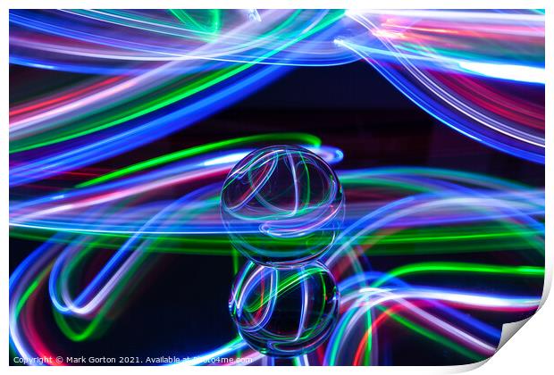 Abstract Crystal Ball Light Painting  Print by Mark Gorton