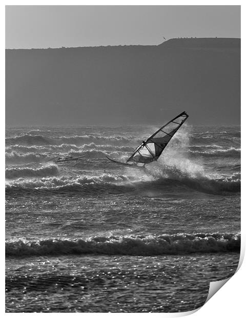 Windsurfer, Marazion, Cornwall Print by C.C Photography