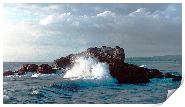 Waves Crashing on Rocks Print by james balzano, jr.