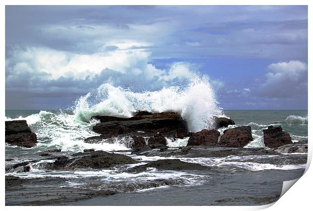 Waves Crashing Ashore Print by james balzano, jr.
