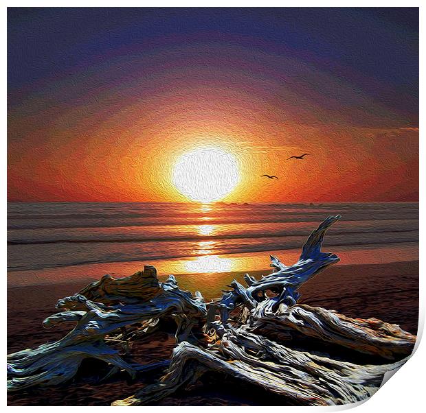 Sunset Painting  Print by james balzano, jr.