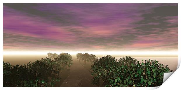 Virtual sunset Print by Jonathan Harker