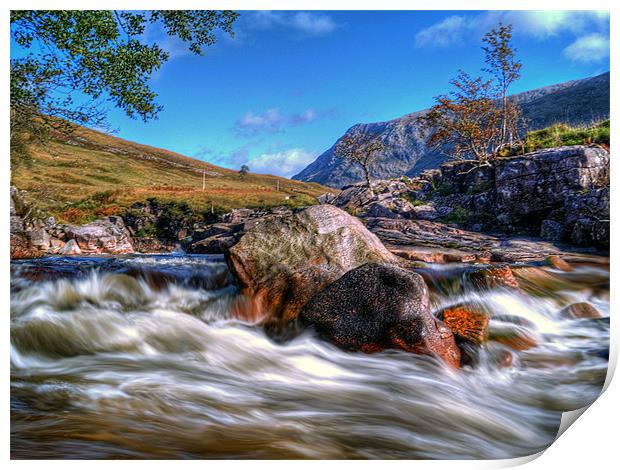 Autumn On The River Etive Print by Aj’s Images