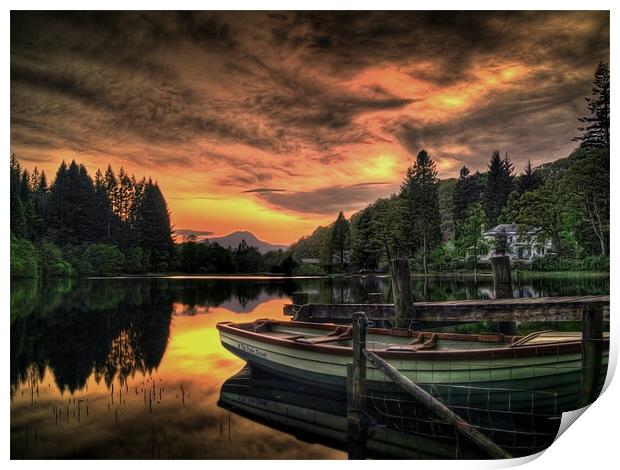 Spring Sunset Loch Ard Print by Aj’s Images