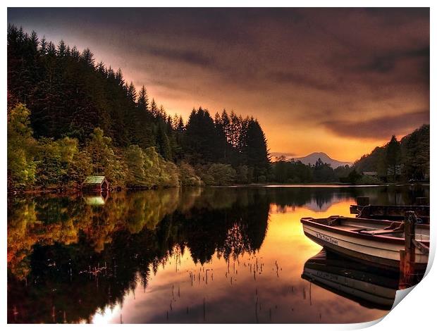 Loch Ard Reflections Print by Aj’s Images