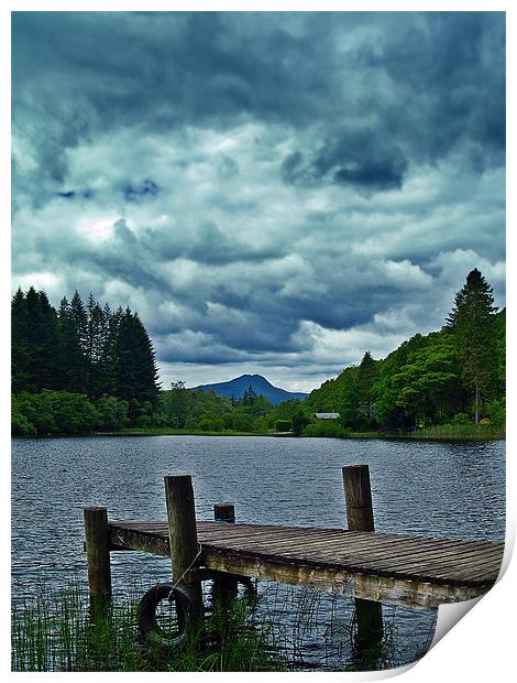 Jetty Over Loch Ard, Scotland. Print by Aj’s Images
