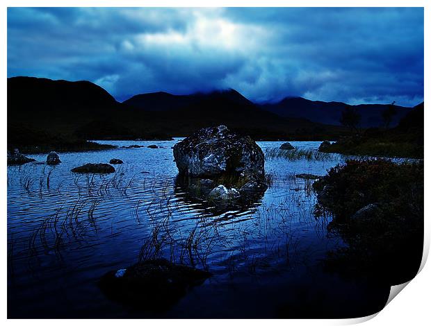 Dusk At Rannoch Moor In Scotland. Print by Aj’s Images