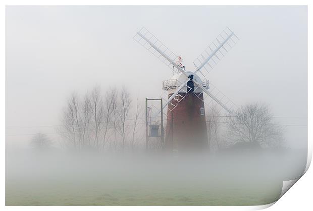 Horsey Mill in the Mist Print by Stephen Mole