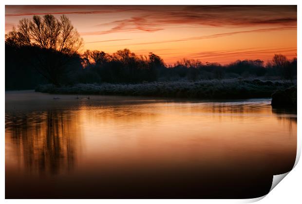Cold Sunrise at Coltishall Print by Stephen Mole