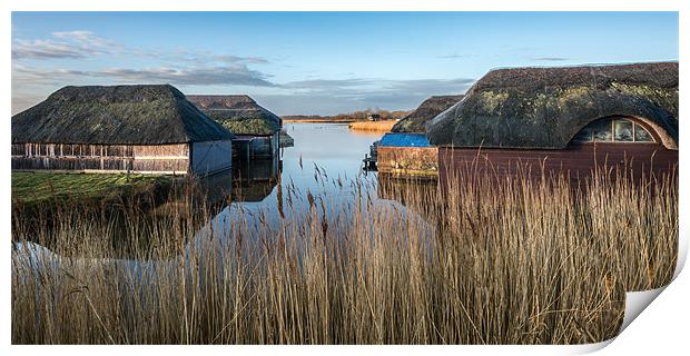 Hickling Broad Boat Sheds Print by Stephen Mole