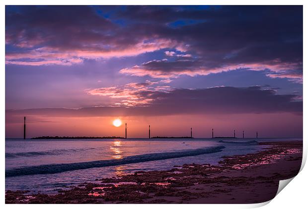 Sea palling sunrise Print by Stephen Mole