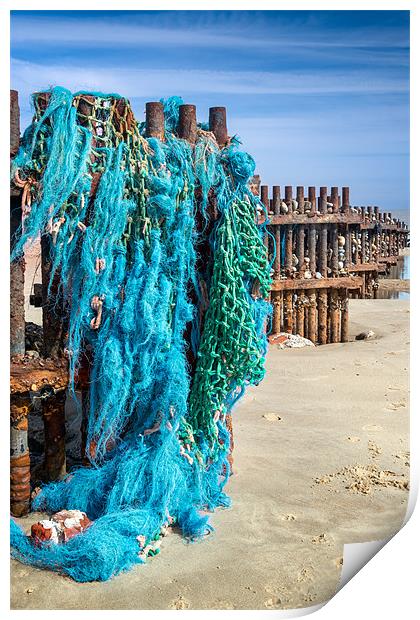 Caister Fishing Nets Print by Stephen Mole