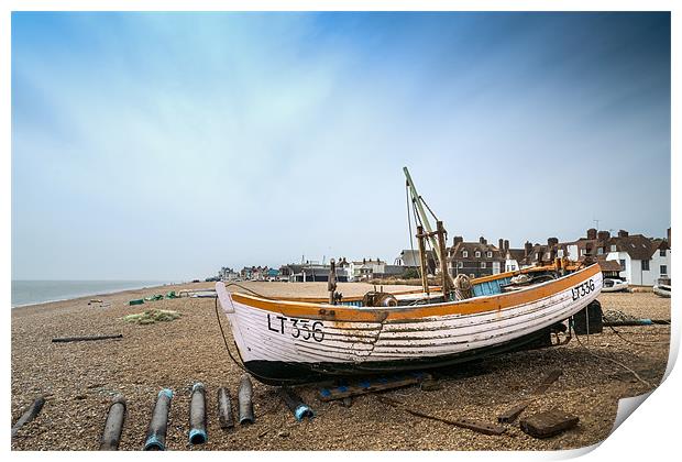 Fishing Boat at Aldeburgh Print by Stephen Mole