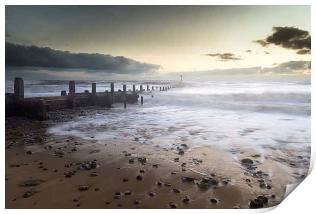 Dawn at Overstrand, Norfolk Print by Stephen Mole