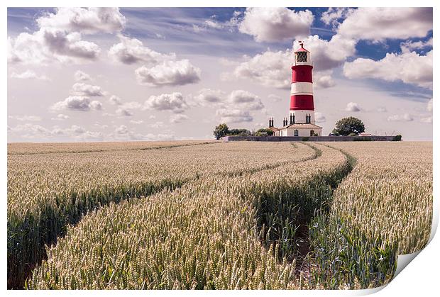 Tracks to Happisburgh Lighthouse Print by Stephen Mole