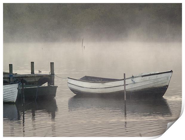 Boat in a mist Print by Stephen Mole