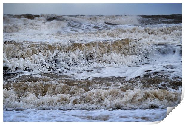 Rough Sea in Norfolk Print by Stephen Mole