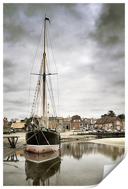 Juno, moored at Blakeney Print by Stephen Mole