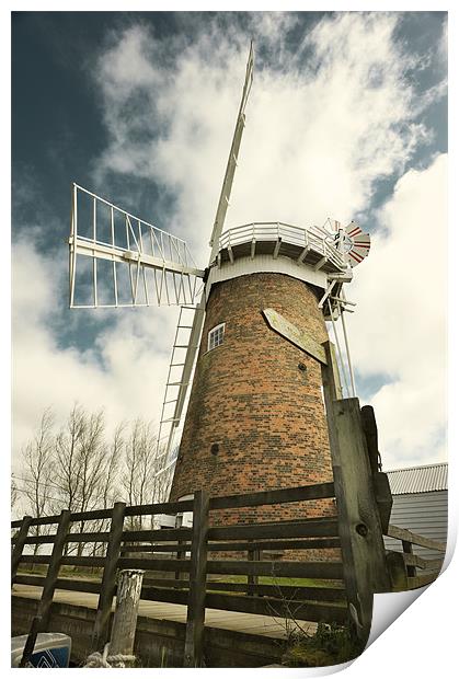 Horsey Mill from ground level Print by Stephen Mole