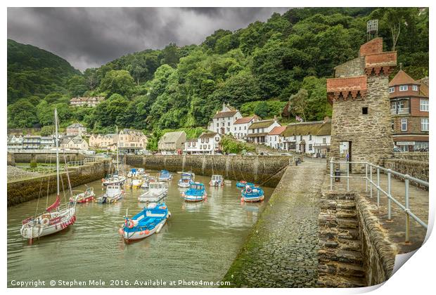 Lynmouth Harbour Print by Stephen Mole