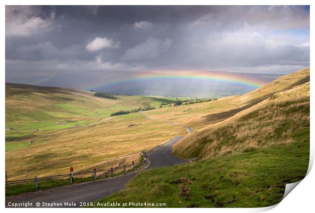Rainbow in the Yorkshire Dales Print by Stephen Mole