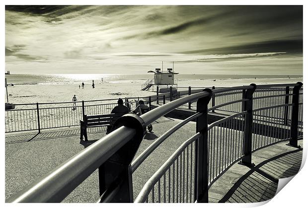 Bars, Barriers and Beach -- and Curves Print by Stephen Mole