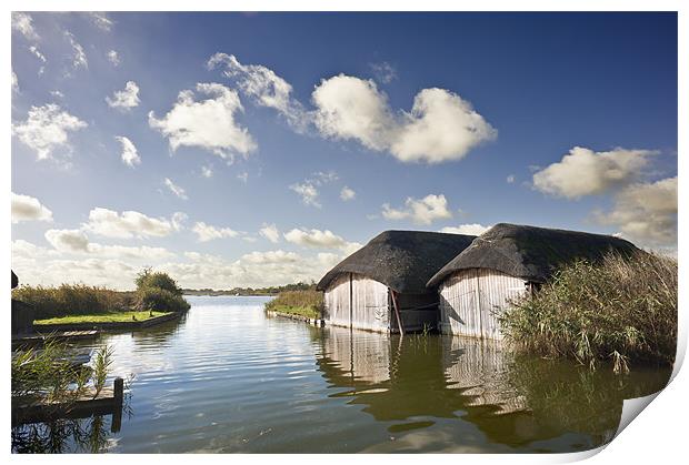 Thatched Boat Sheds Print by Stephen Mole